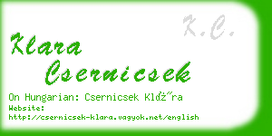 klara csernicsek business card